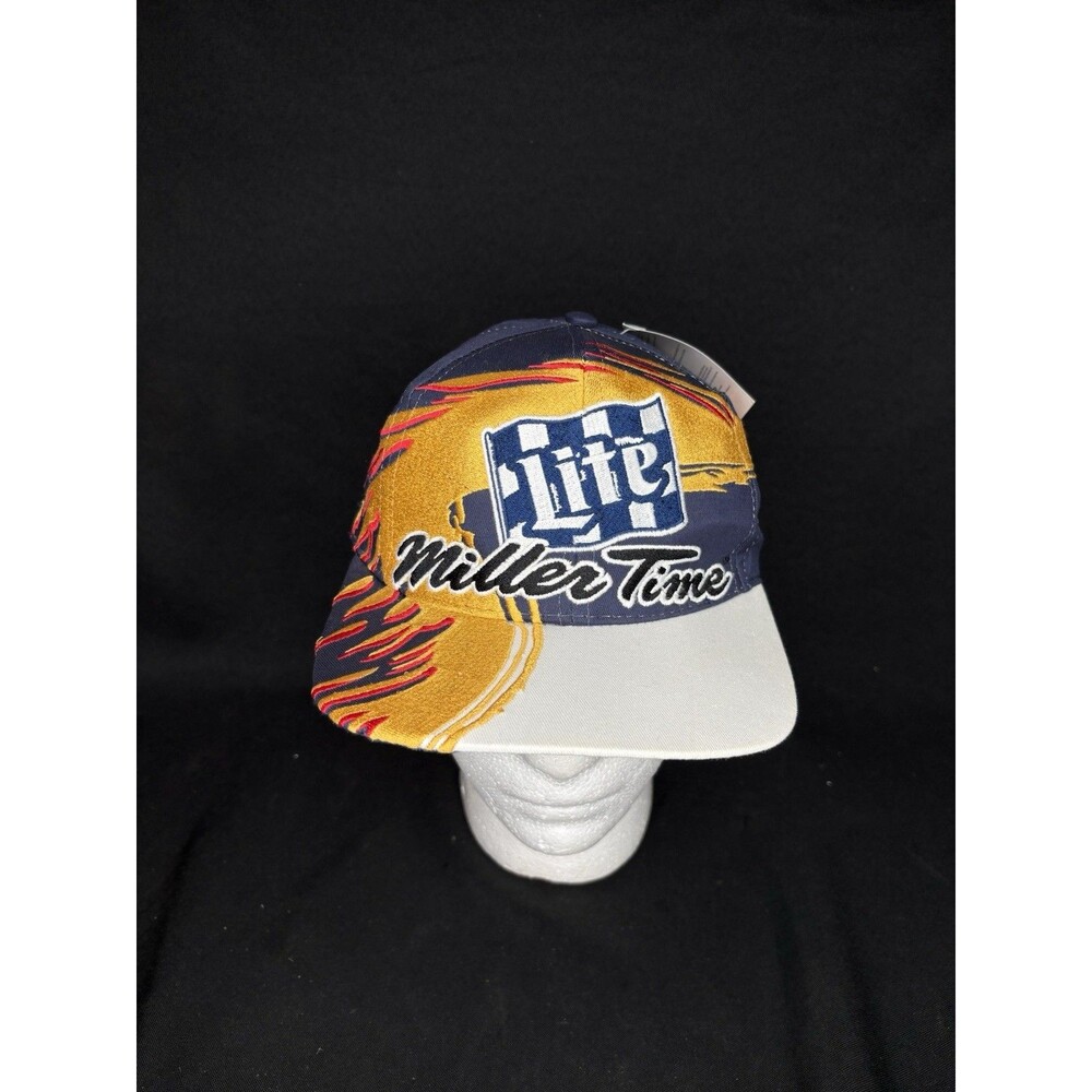 Vintage Rusty Wallace Miller Time SnapBack Chase Authentic Hat NWT #2 Blue
